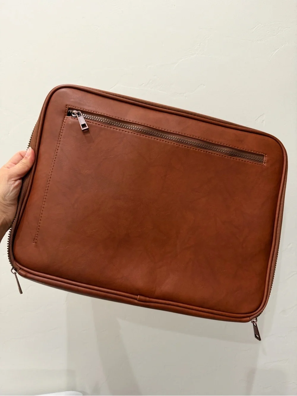 Threshold Faux Leather Laptop bag case  - Brown